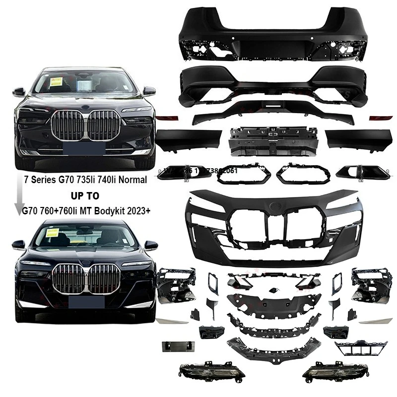 7 Series G70 735li 740li Normal to G70 760 760li Mt Sport Body Kit Front Bumper Headlight Rear Bumper Exhaust Pipes Muffler Tips