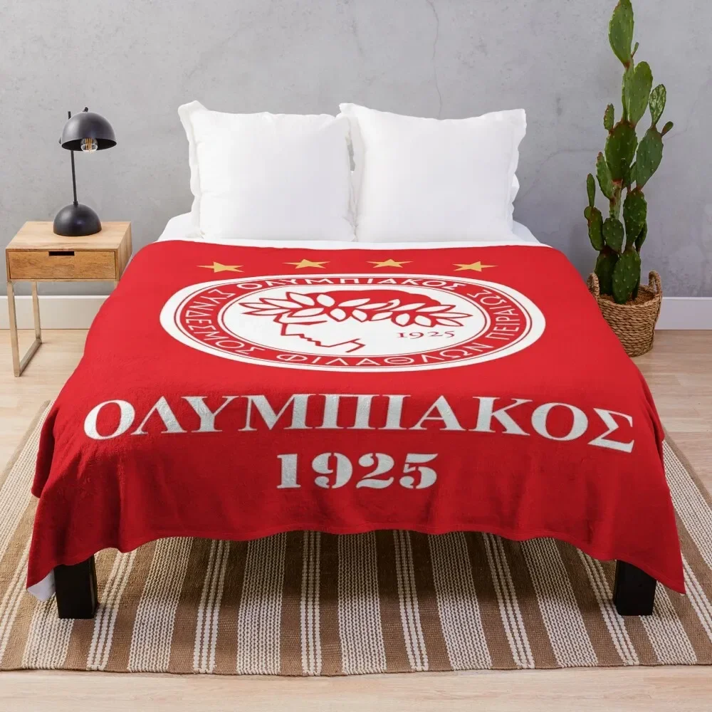 OLYMPIAKOS PIRAEUS FC Throw Blanket Decoratives Plaid Blankets