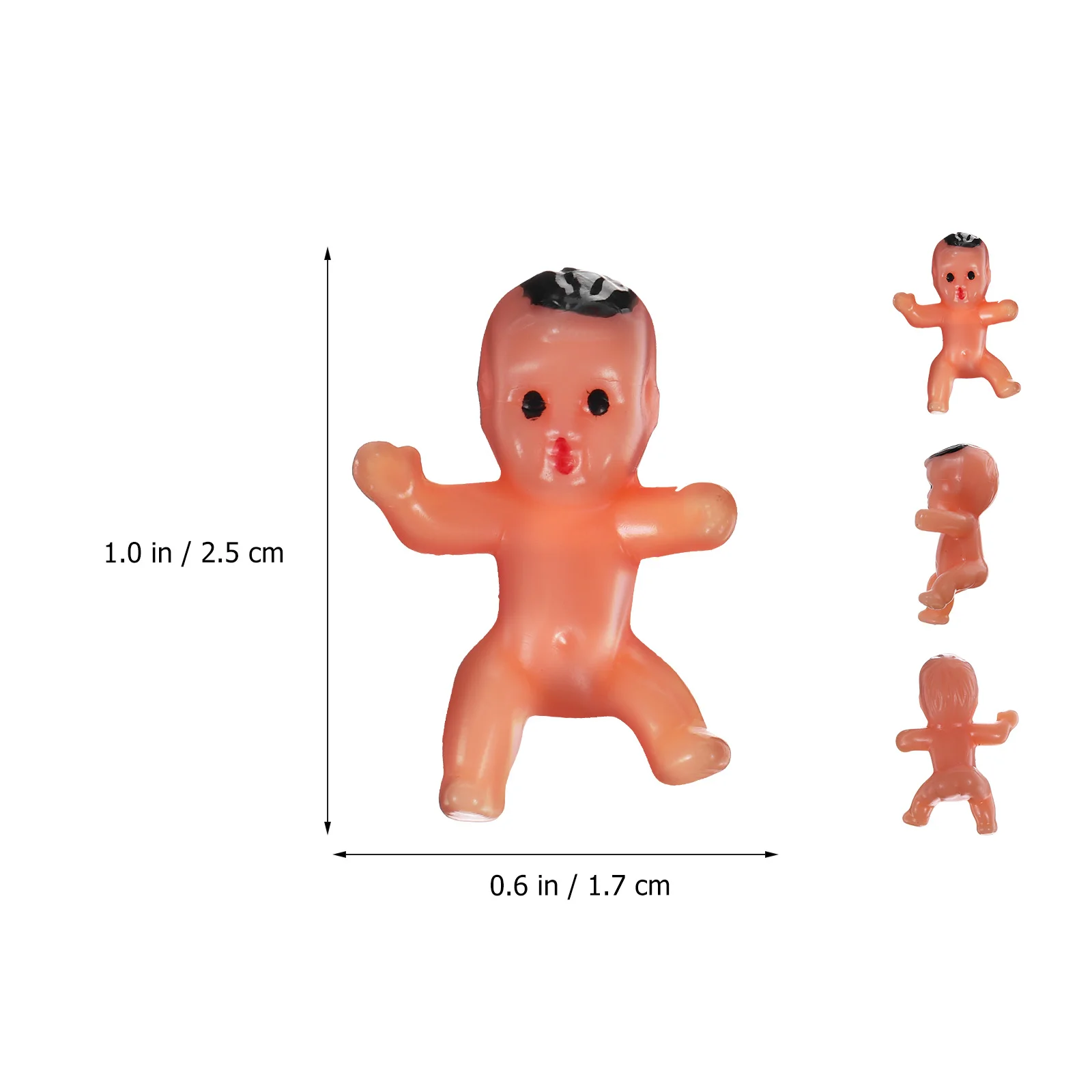 100 Pcs Little Small Baby Figurines Plastic Babies Statues Tiny Dolls Party Supplies Mini Food Toys Ice Cubes