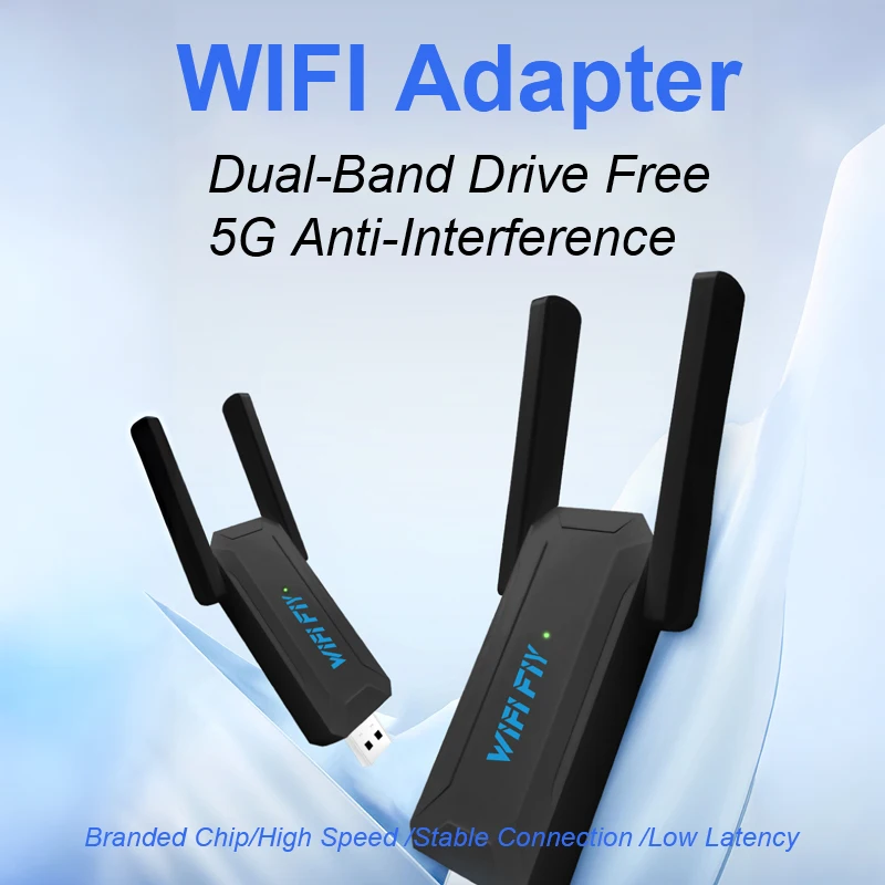 1300Mbps Wireless WiFi Adapter Internet Network Card USB3.0 Wifi Dongle For PC Laptop Dual Band 2.4G/5.8GHz with Antenna