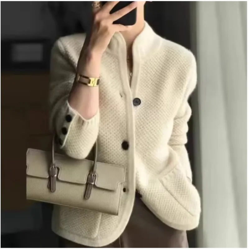 

Autumn Winter Sweater Jacket Women Long Sleeve Outerwear Knit Cardigan Ladies Sweater Button Coat Women Casual Knitwear Trendy