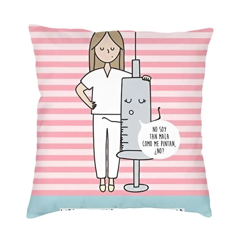Enfermera En Apuros Doctor Nurse Medicine Cushion Cover Double Side Throw Pillow Case Living Room Pillowcase Home Decorative