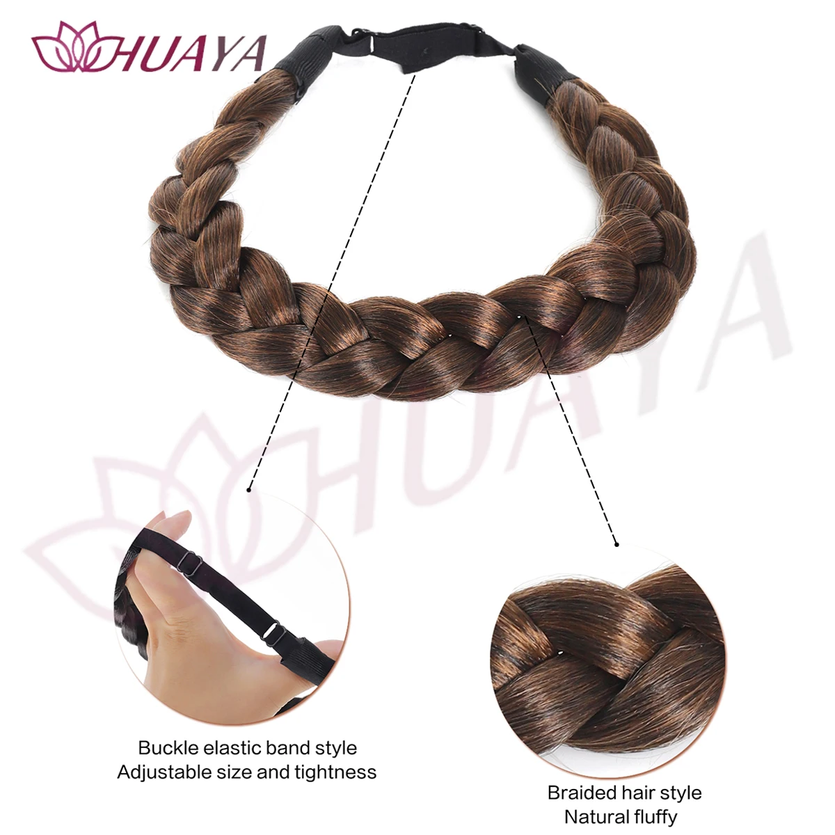 Synthetic Hair Braided Headband with Elastic Band Style for Women Girls Children Blonde Brown Braided Headwear Hair scrunchy Hea