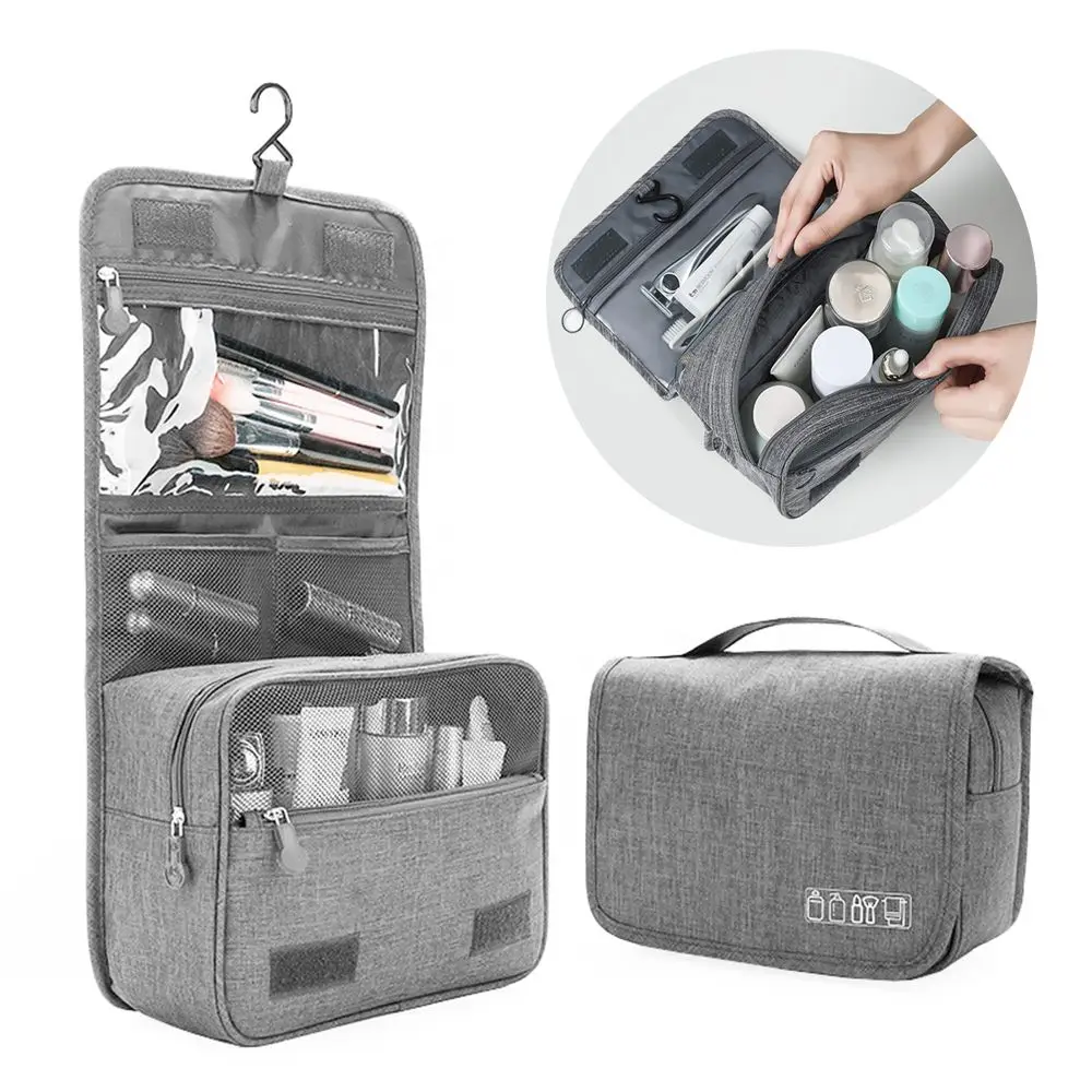 Waterproof Water-resistant Large Capacity Cosmetic Organizer Bag Travel Toiletry Bag Makeup Case Hanging Makeup Bag