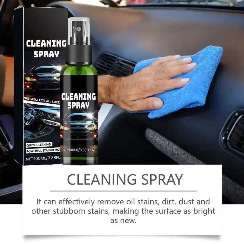 

Effective Car Interior Cleaner Fast-Drying Multifunctional Cleaner Spray 100ml Vehicles Gentle Cleaning Product For Leather