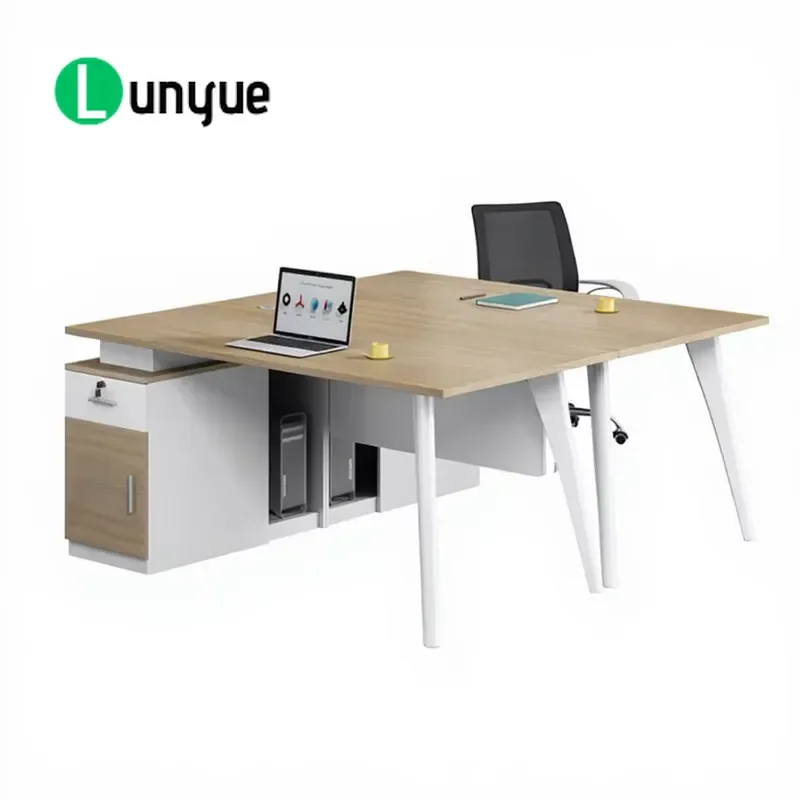 Custom Modern L Shaped Wooden Desk With Utility Drawer Storage Adjustable Functions For Home Office Study Room Space Saving