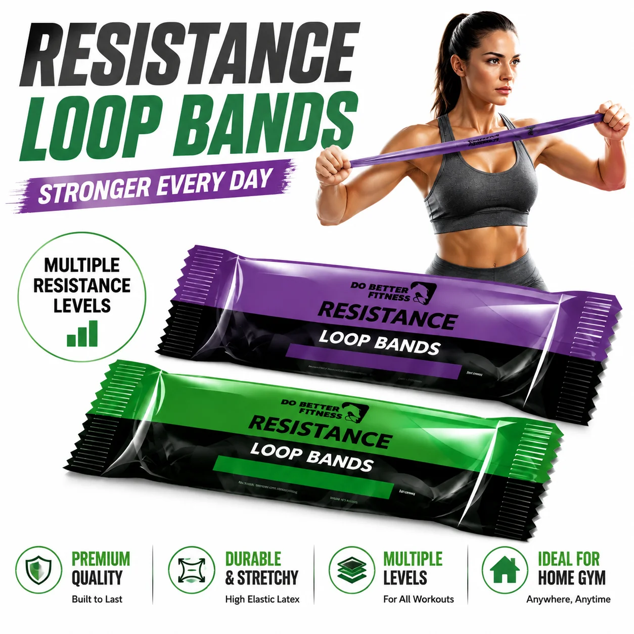 Pilates Yoga Home Workout - Elastic Resistance Bands Fitness Workout Equipment