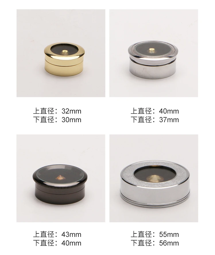 Jewelry Storage Box Gemstone Box Metal Plating Transparent Round Rotating Surface Bare Stone Color Diamond Display Box