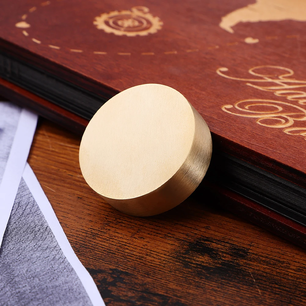 

6cm Round Brass Paperweight Vintage Chinese Calligraphy Paper Holder for Sumi Drawing Painting Flat Heavy Paperweight