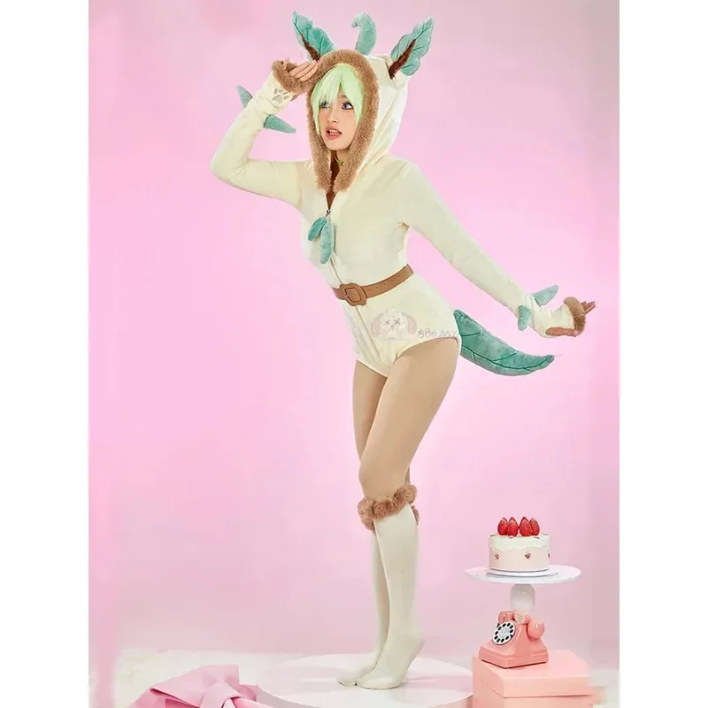 

Women Derivative Fluffy Bodycon Romper Sexy Lingerie Furry Hooded Jumpsuit Bunny Girl Cute Pajamas Homewear Tail Belt Socks # 1