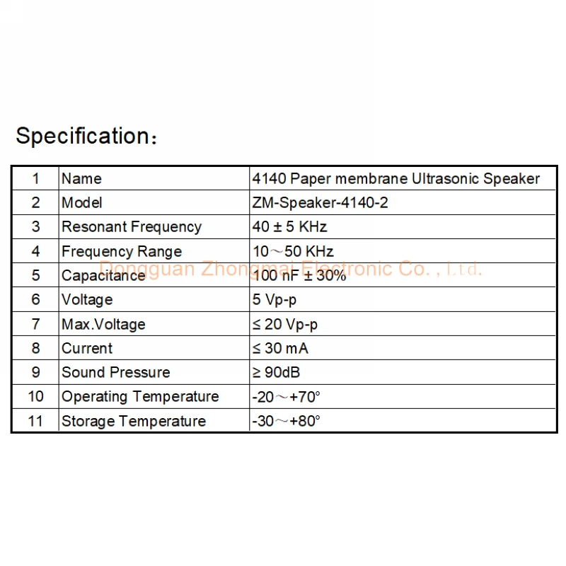 4140 41 мм 40 кГц ультразвуковой динамик
