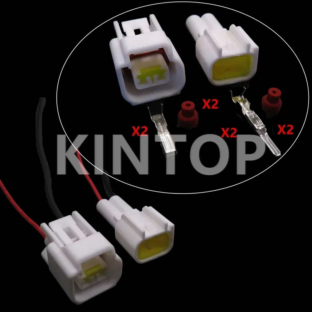 1 Set 2 Pins FW-C-2F-B FW-C-2M-B AC Assembly Car Male Female Connector Auto High Voltage Ignition Coil Wiring Socket For Ford
