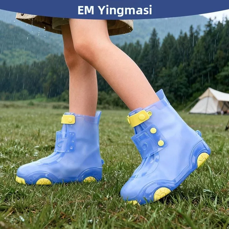 子供や学生向けの厚手のレインブーツカバー、防水靴カバー、雨の日もドライに保ちます、着脱が簡単です。