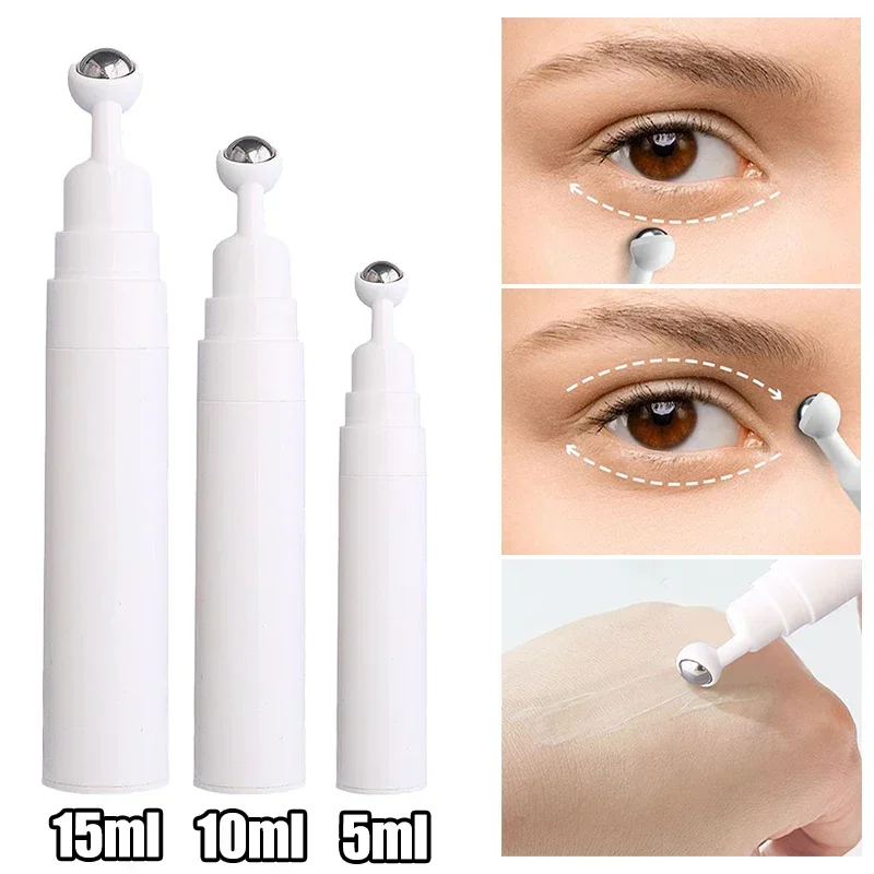 Eye Roller Massage Bottle Eye Cream Applicator with Steel Ball Empty Refillable Lotion Essential Oil Vacuum Travel Container