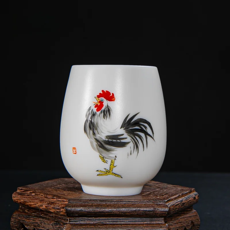 

Расписанная вручную чашка для чая из белого фарфора Дэхуа, элитный фарфоровый чайный набор Янлиюй, чашка для чаепития Гунфу, посуда в китайском стиле