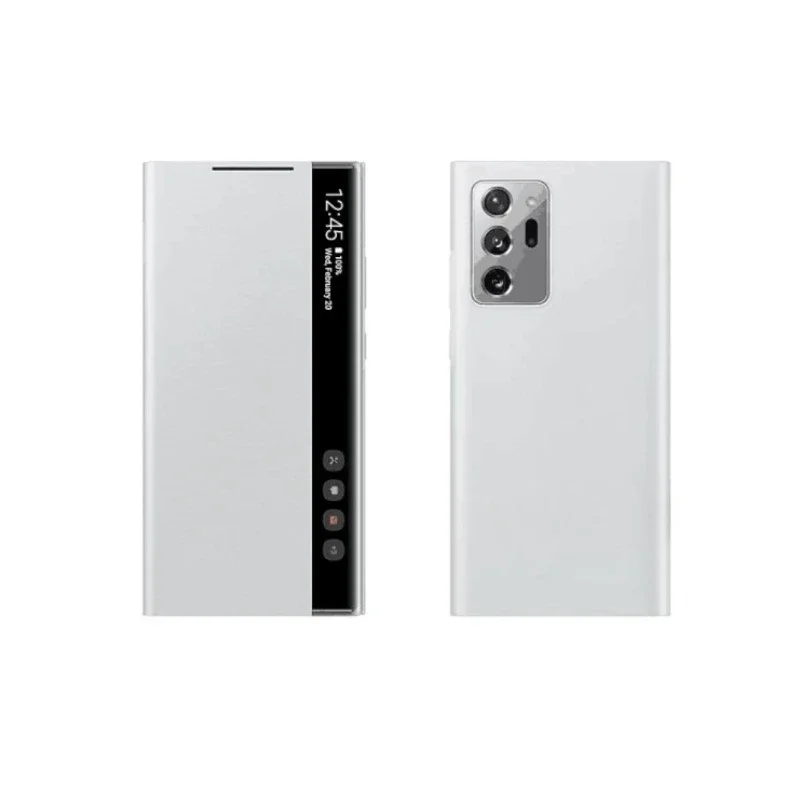 Window View Clear Flip Cover For Samsung Galaxy Note 20 Ultra Flip-free Wake Up Real Smart Chip Leather Case For Samsung Note 20