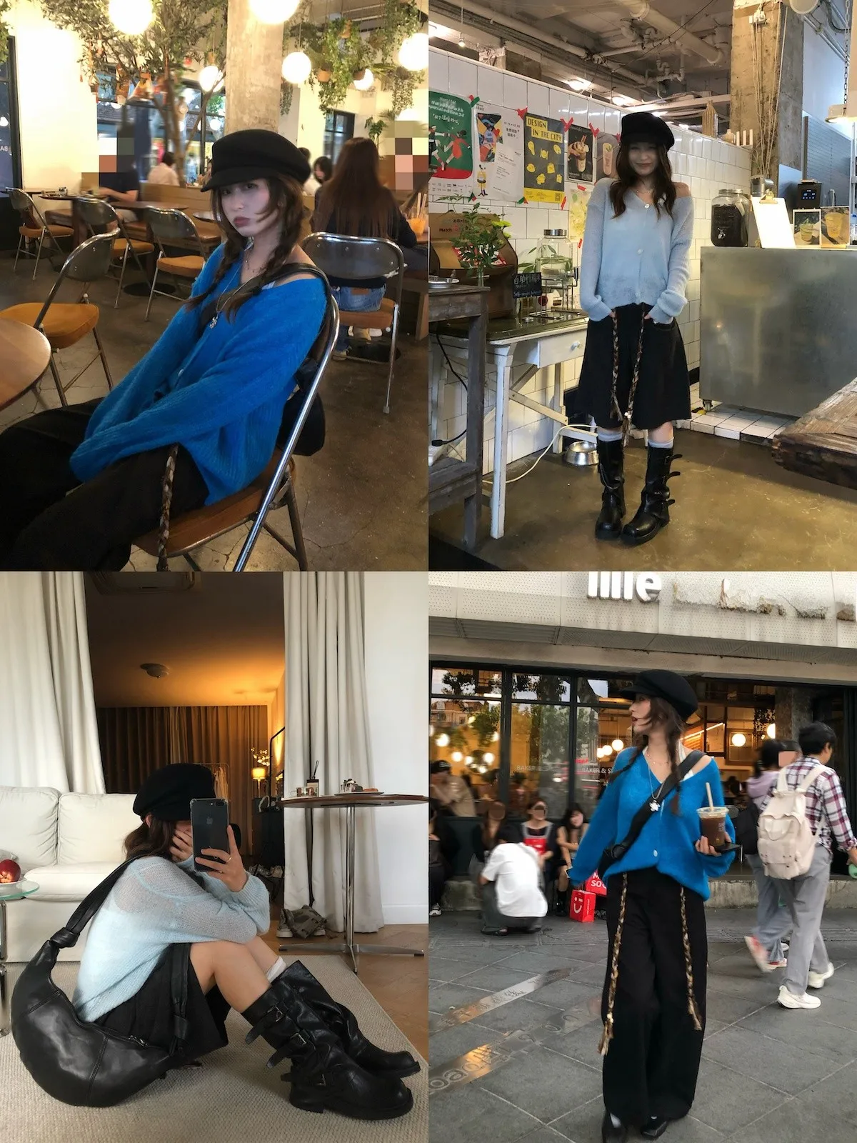 

Endl P Blue Knitted Open Cardigan Women's Early Autumn Sweater Inner Wear Korean Sle Loose Fit Ultra Soft Nylon