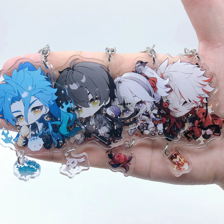 Wuthering Waves Yinlin Jinhsi Jiyan Keychain Cosplay Acrylic Game Anime Pendant Keyring Christmas Gifts ﻿