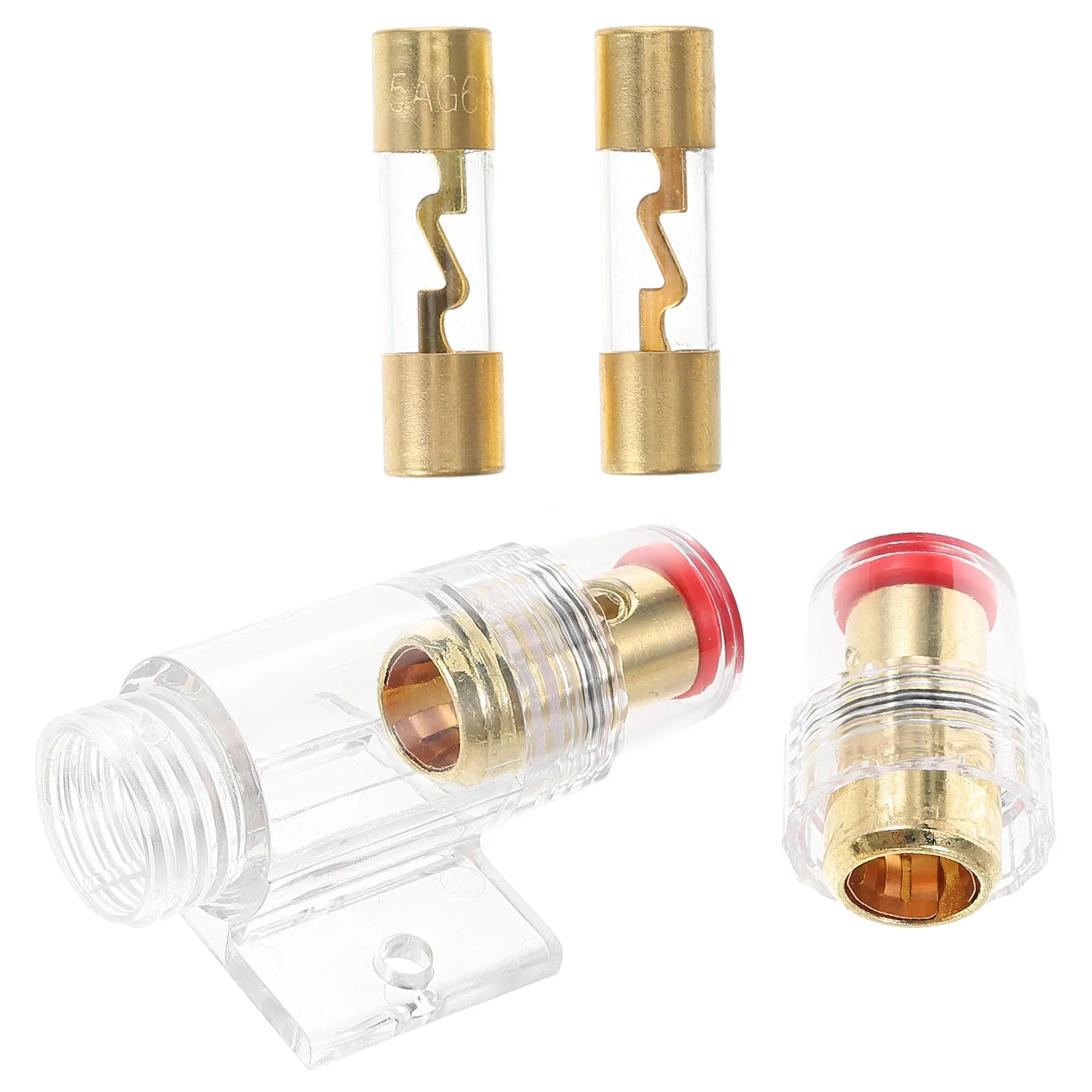 

Car Audio Fuse Holder 60A Transparent Inline AGU Fuse Power Protection Kit Automotive Sound System Upgrade Parts