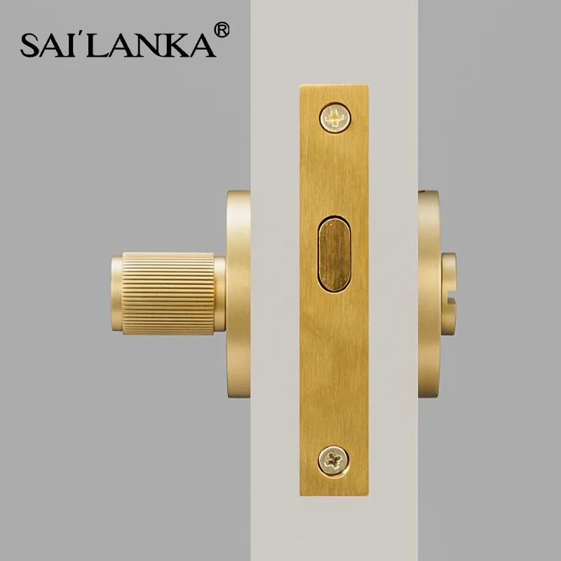 Imagem -02 - Sailanka-thumb Turn Key Brass Door Lock Listras Verticais Botão Deslizante Preto do Banheiro Fio de Emergência bk