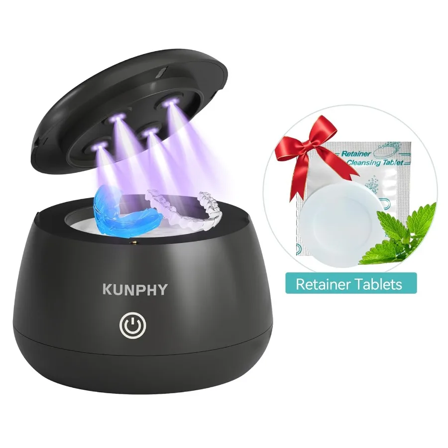 

Ультразвуковой фиксатор, машина для чистки зубных протезов 48 кГц с чистящими таблетками, водонепроницаемая стручка для чистки зубов для глубокой очистки