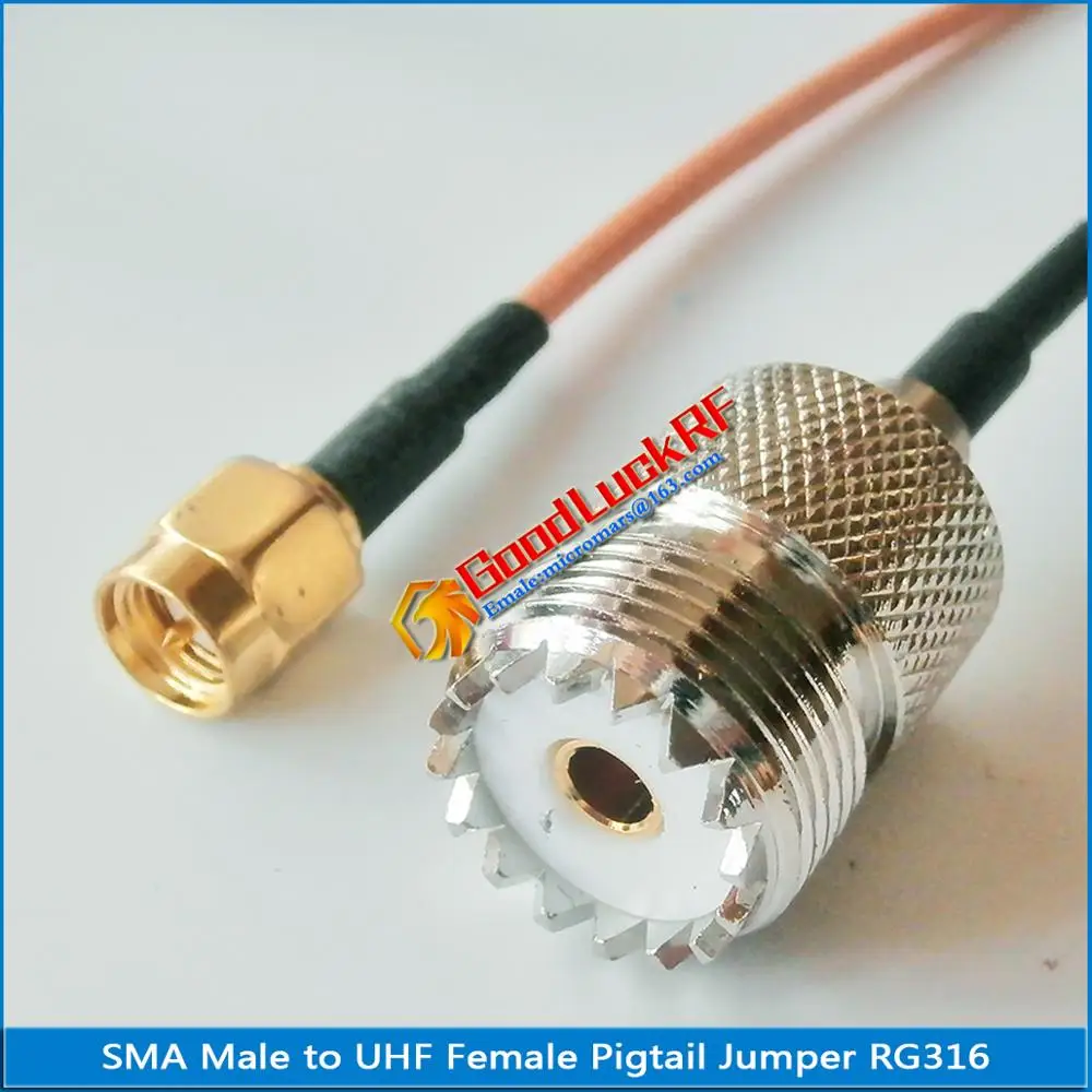 

1X Pcs High-quality PL259 SO239 UHF Female to SMA Male Plug UHF - SMA RF Connector Pigtail Jumper RG316 Cable 50 ohm Low Loss