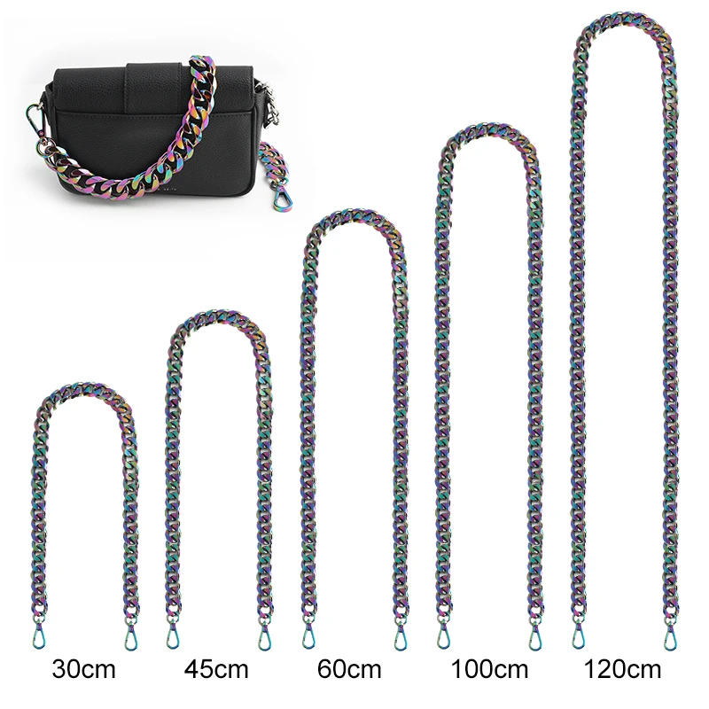 

1 шт. модный Гладкий полированный Радужный металлический алюминиевый кошелек-цепочка клатч регулируемый наплечный ремешок декоративная цепочка