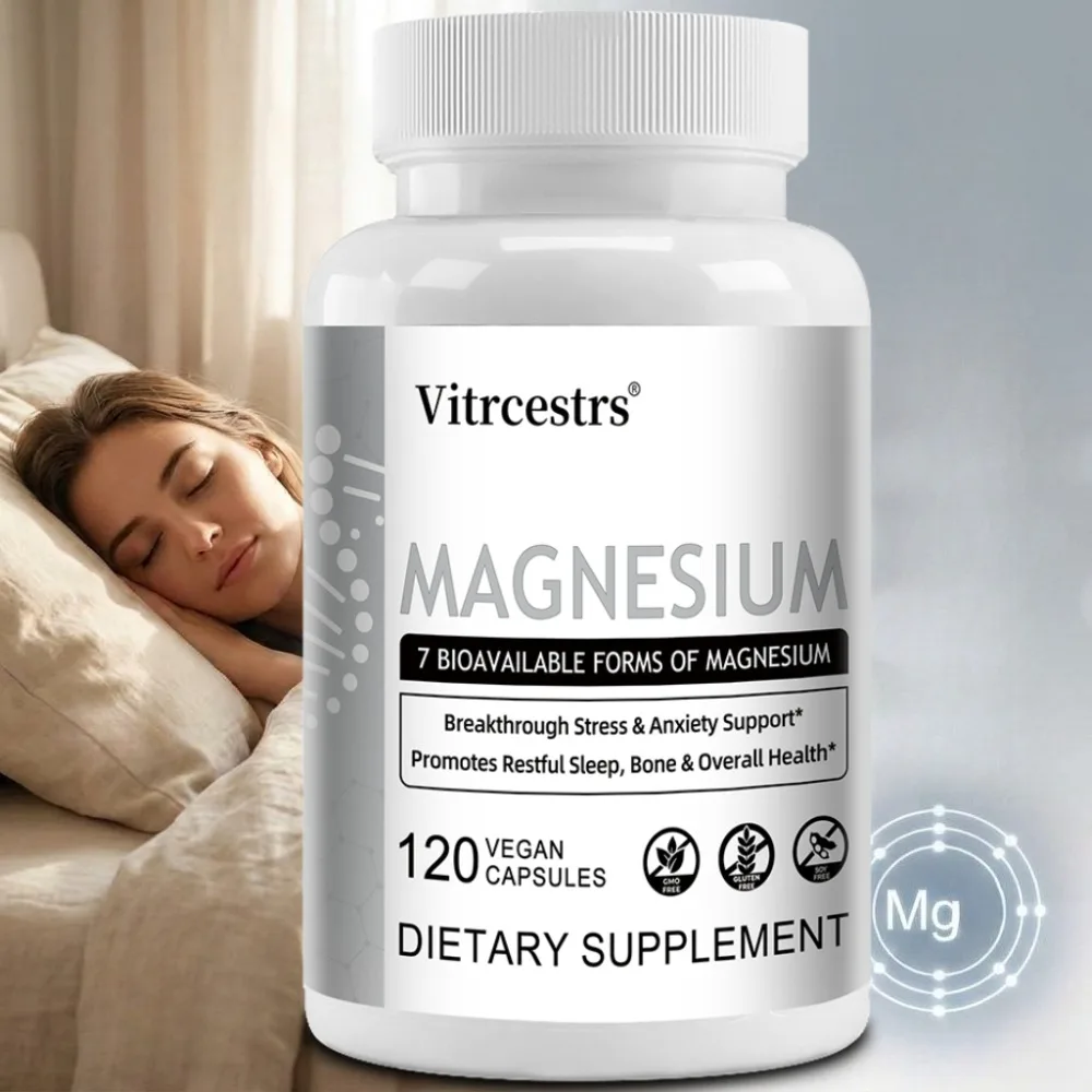 Magnesium 7 Complex, Sleep & Muscle Support, Heart Health, Healthy Bones, Metabolism Support, 120 Vegetarian Capsules