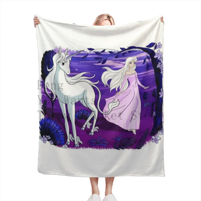 The Last Unicorn Lady Amalthea Throw Blankets Soft Velvet Blanket Travel Bedding Fleece Blanket