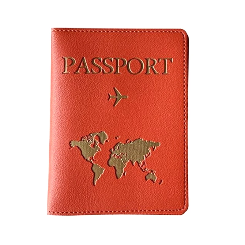 Travel Passport Cover Protective Women Men Passport Holder Clip Bag Pu Cute Letters Passport Case Ticket Holder Accessories