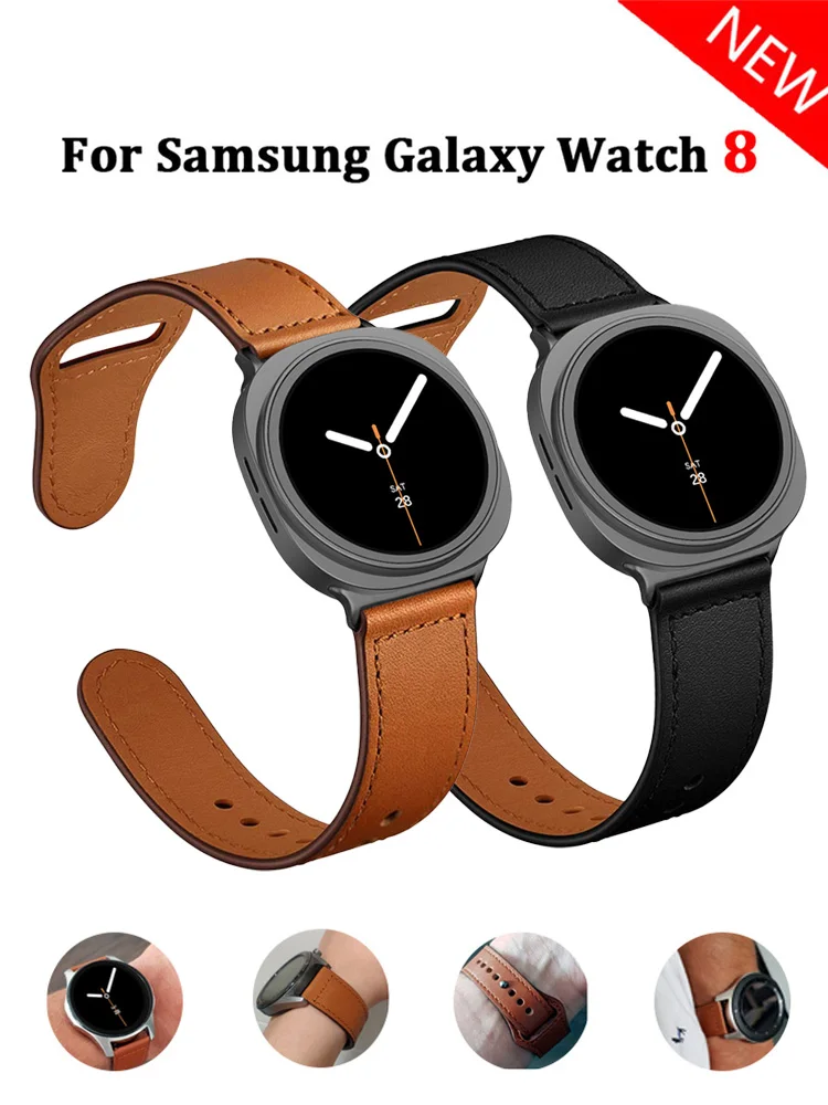 Lederarmband für Samsung Galaxy Watch 8 40 mm 44 mm Smartwatch-Armband für Galaxy Watch 8 Classic 46 mm Zubehörarmband