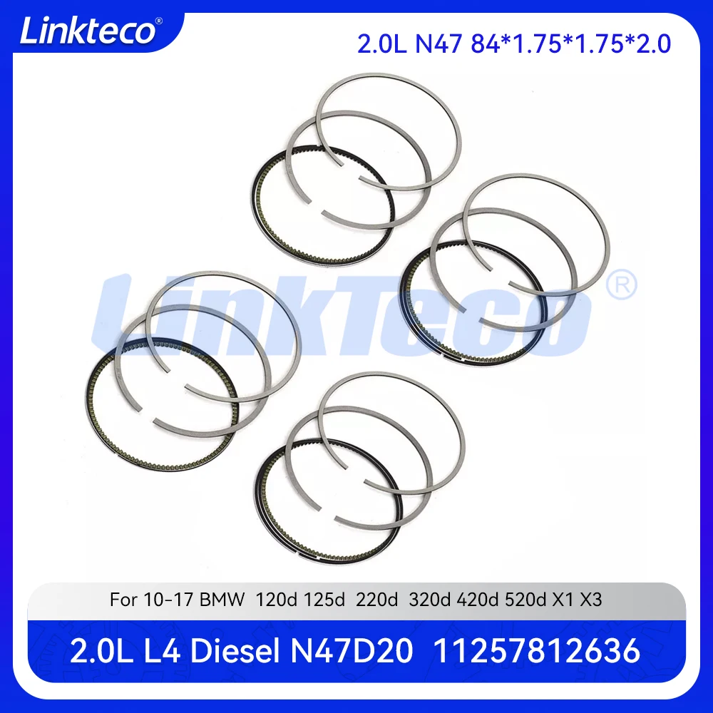 Engine Φ84mm Piston Ring Set For 10-17 2.0 T L L4 Diesel N47 BMW 120d 320d 328d 525d X3 X5 F10 F20 F21 F25 N47D20 2.0L