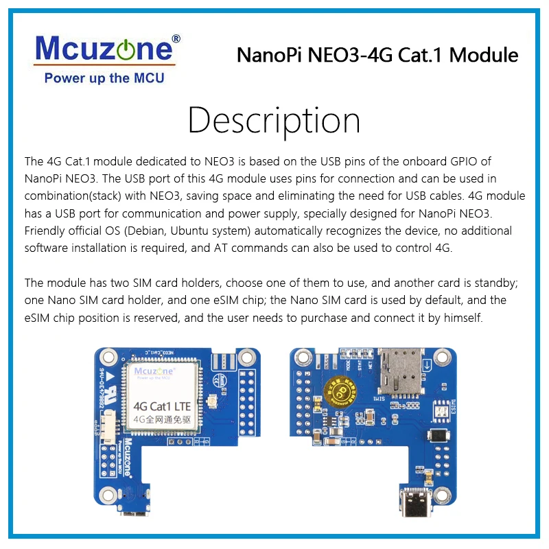 NanoPi NEO3_4G Cat.1 en USB-module, stuurprogrammavrij |   wijzerplaat gratis |   plug and play, debian, ubuntu