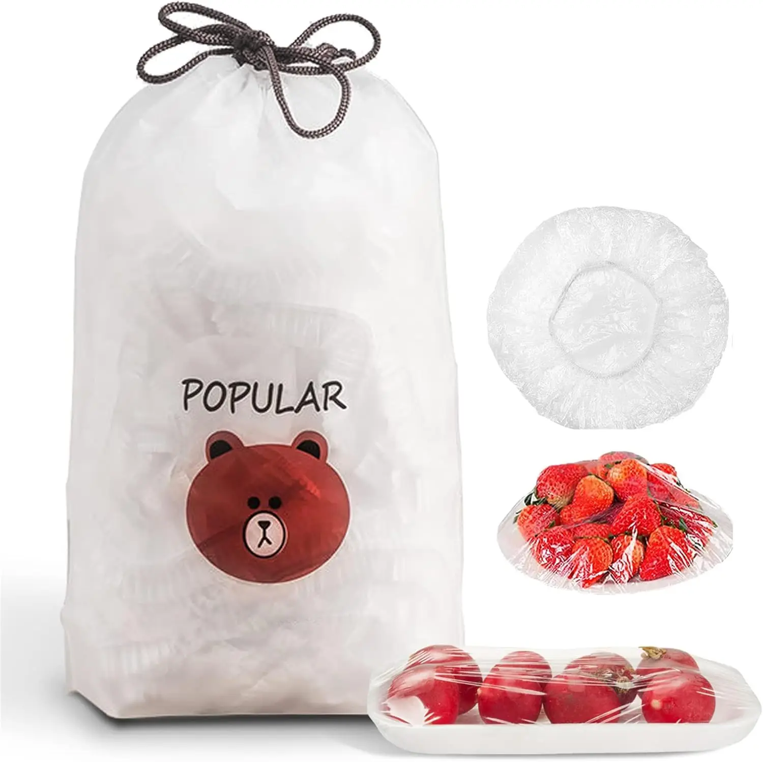 

Fresh Keeping Bags, Dirctychop Fresh Keeping Bags, Food Grade Bowl Covers for Kitchen, Plastic Wrap for Food (100Pcs)
