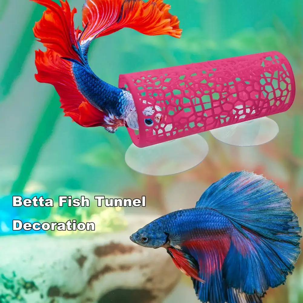 Betta Fish Tunnel，Hollow Fish Hideout Cave Resting Tube，Betta Hammock Aquarium Decor，for Small Fish Shrimp Reptiles