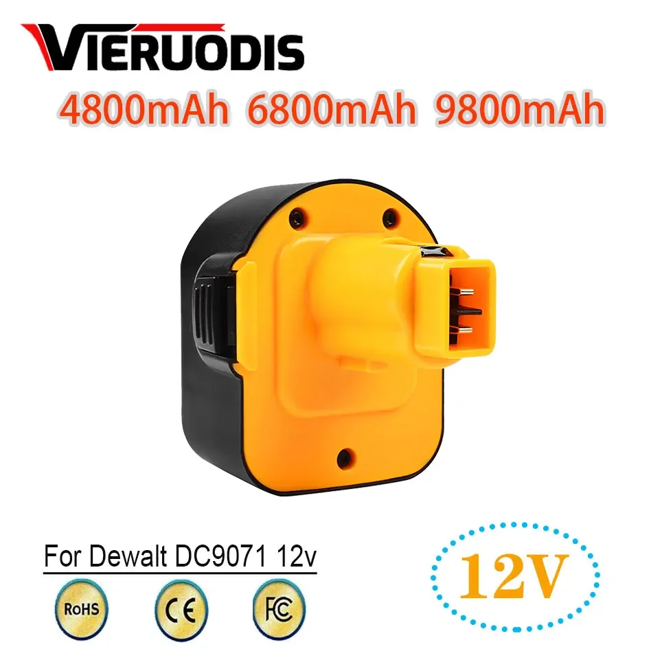 

For Dewalt 12V 4800mAh NI-MH Power Tool Battery DW9072 DW9071 DC9071 DE9037 DE9071 DE9072 DE9074 DE9075 152250-27