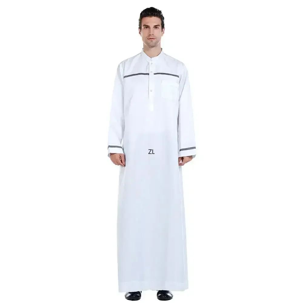 Ramadán hombres musulmanes Jubba Thobe vestido largo islámico 2025 Eid oración Abaya bata Arabia Saudita Djellaba Kaftan Dubai servicio de adoración