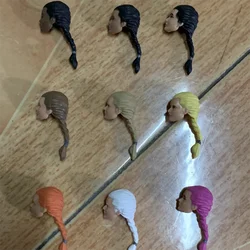1: 18 Scale Female Soldier Long Braided Head Sculpture Model 3.75 Inch Movable Doll Diy Accessories Collection Display Toys