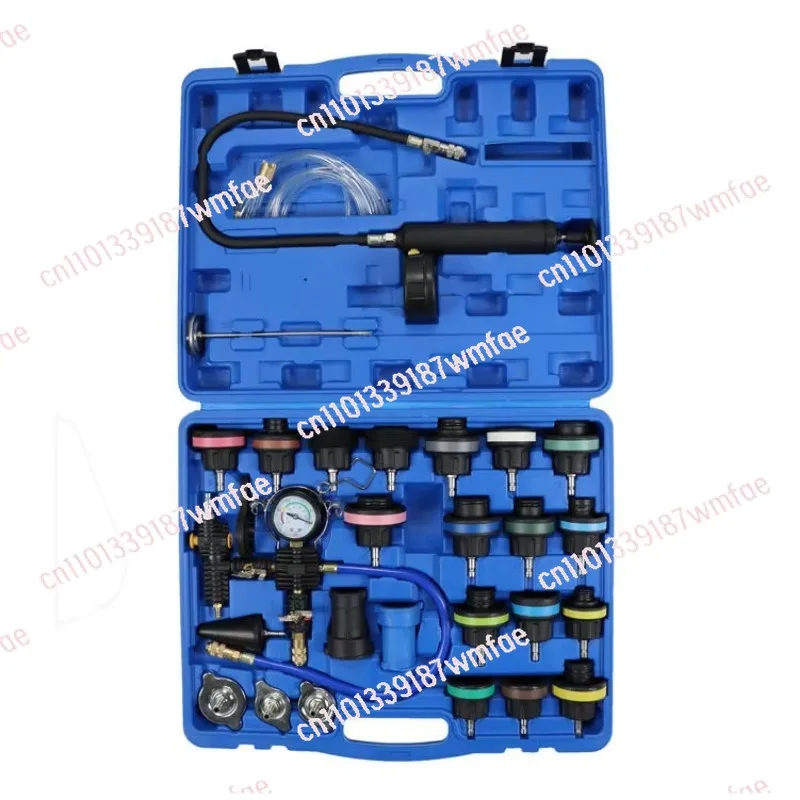 

Automotive water tank leak test detector and vacuum coolant radiator pump pressure cooling system tester