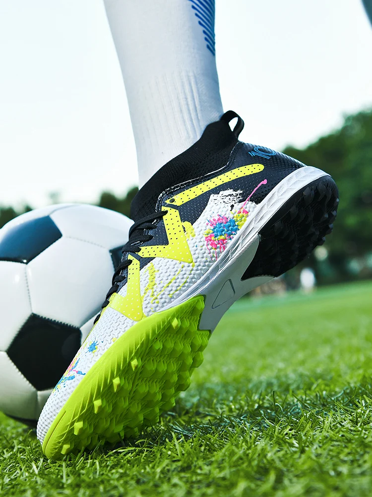 TF-Fußballschuhe für Erwachsene, verschleißfeste Gummisohle für Rasenplätze, leichte PU-Fußballschuhe für Herren, geeignet für Outdoor-Grasplätze. – Detail 6