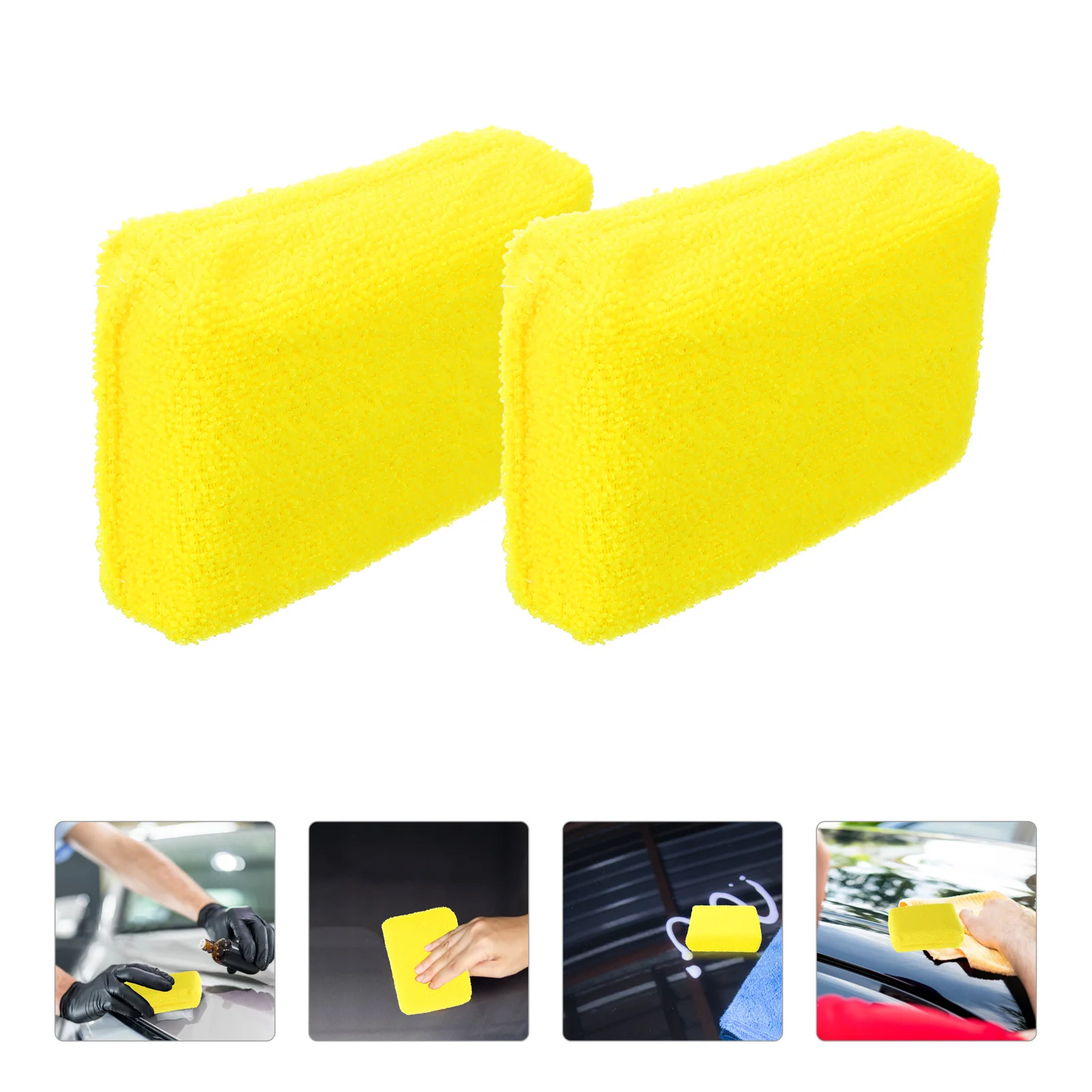 

5 Pcs Car Wash Towel Cloth Wax Pad Cars Waxing Polishing Buffer Pads Fiber Cleaning Automotive