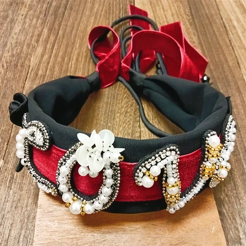 LOVE Letter Jeweled Headbands Retro Baroque Rhinestone Crystal Headband For Women Fabric Cloth Hairband High Quality Headwear