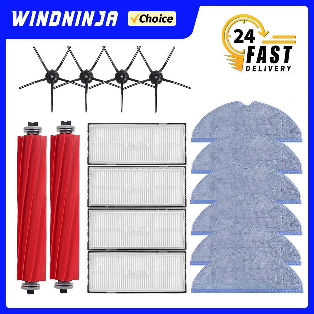 Pièces pour aspirateur Roborock S7/S70/S75/S7MaxV/S7 Maxv Ultra/S7 MaxV Plus/T7S/T7S Plus/G10, brosse latérale principale, filtre HEPA, tissu de vadrouille