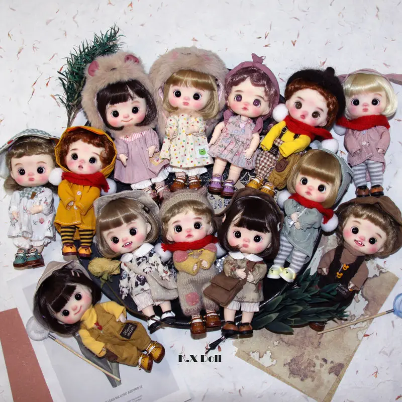 Poupée Ob1 Originale avec Yeux Mobiles, Tête de Bébé BJD Convertible, Ensemble Cadeau Tendance, 12 Points, KXDoll, Cadeaux pour Filles, Nouveau Produit, Prévente