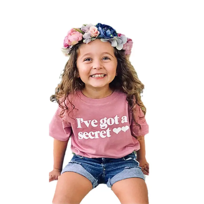 Big Sister Short Sleeves T-Shirts Summer Kids Clothing for Boutique 1-8T Little Girls Cotton Letter Print Tee Tops