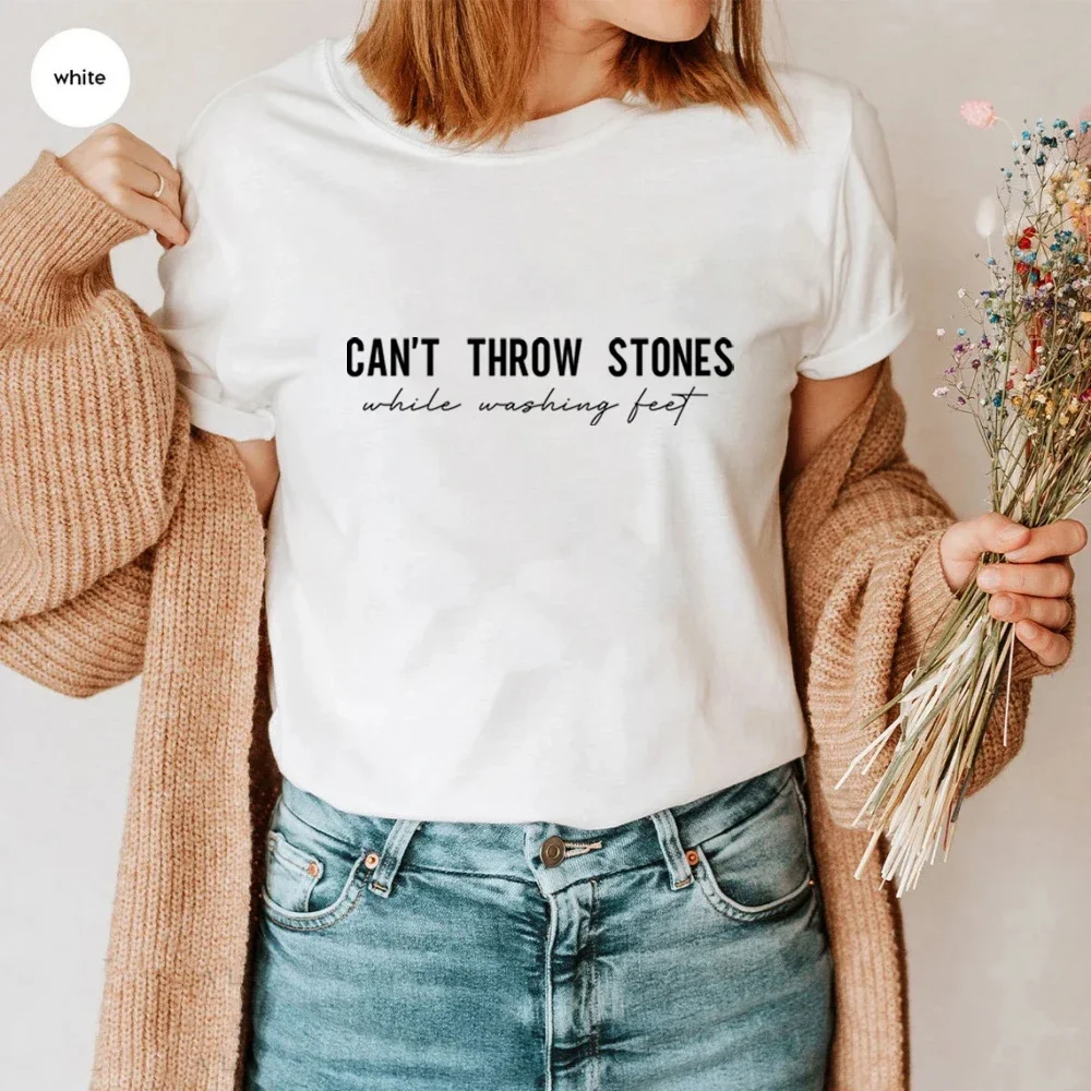 Can't Throw Stones T Shirt Religious Shirts Christian T-Shirt Christian Design Shirts God Tops Unisex Summer Short Sleeve Tee