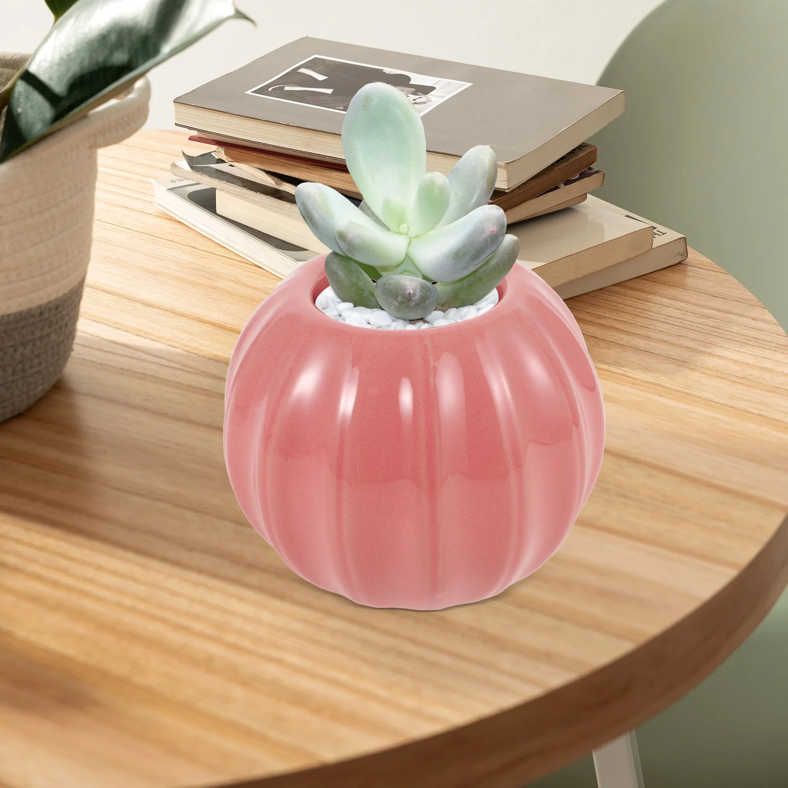 

Ceramic Flower Vase Pumpkin Shape Small Succulent Planter Pot Decorative Home Office Patio Garden Centerpiece Ceramic Vase