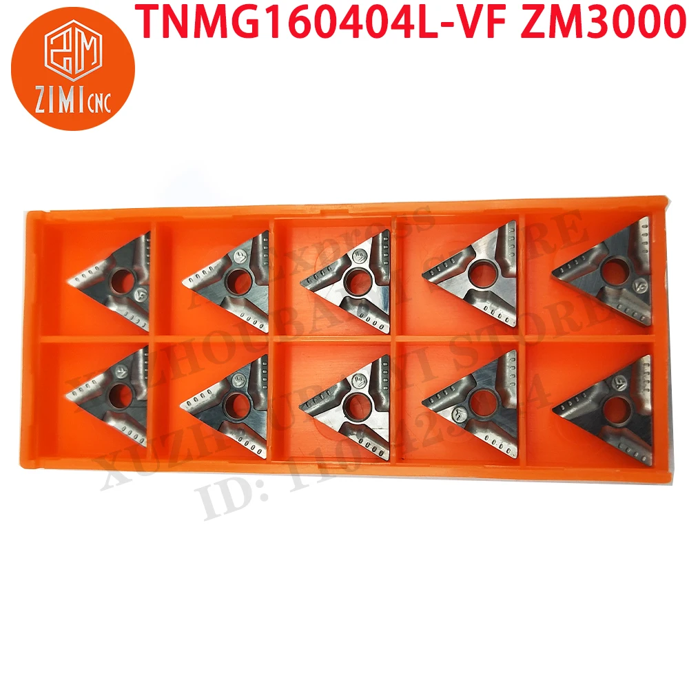 TNMG160404L-VF ZM3000 TNMG160404L-VF Inserção de metal duro Inserção giratória Ferramentas CNC mecânico TNMG1604 torno de metal ferramenta de corte 10 PCS