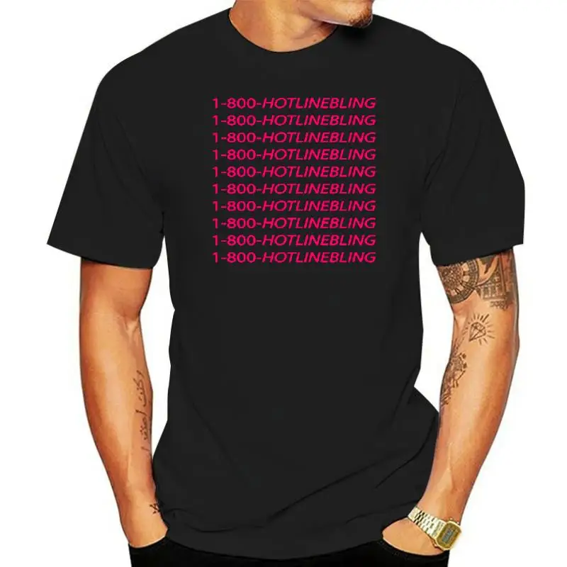 Camiseta Hotline Bling para homens e mulheres, camiseta unissex de fitness, manga curta, vintage