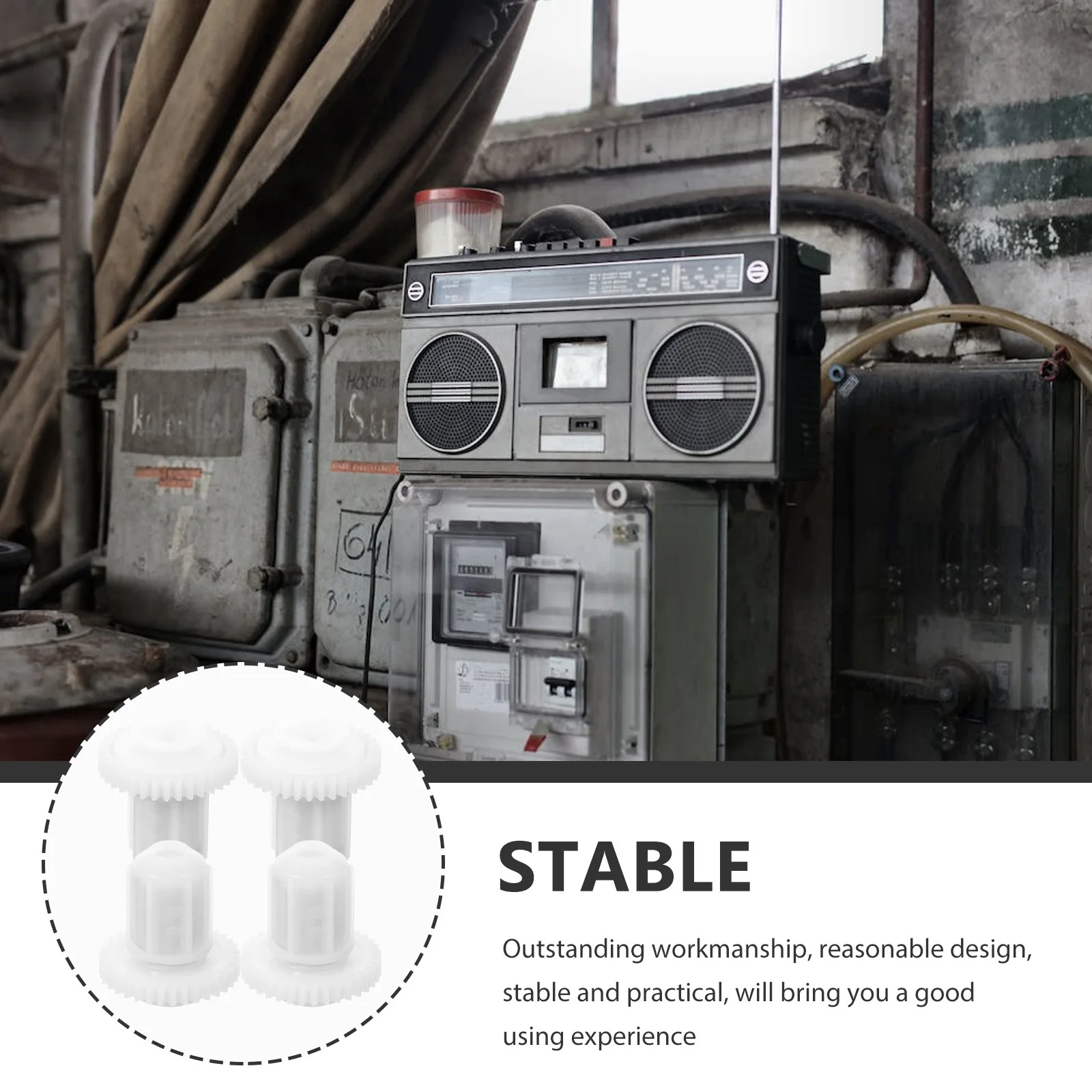 

4Pcs Cassette Tape Recorder Wheel Portable Replacement Accessory for Multiple Models Stable Practical Design Radio Wheel